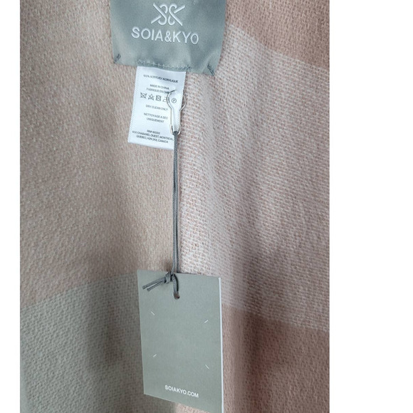 SOIA & KYO Woven Scarfigan With Fringe Neutral Beige/Cream OSFM - Picture 3 of 4